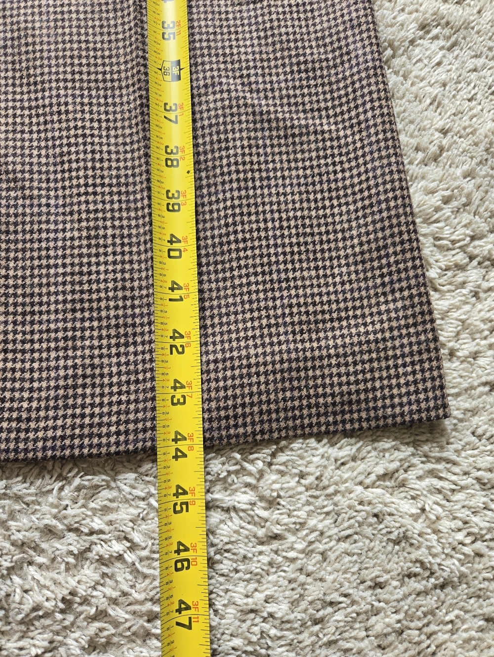 Polo Ralph Lauren Wool Blend Wide Leg Pants Womens 14 Brown Houdstooth Belted - Picture 8 of 12